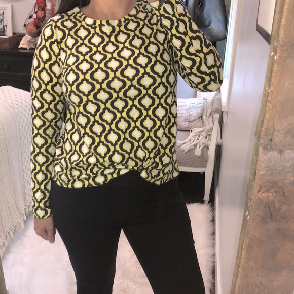 Crown & Ivy size small yellow & blue preppy top - Picture 2 of 8